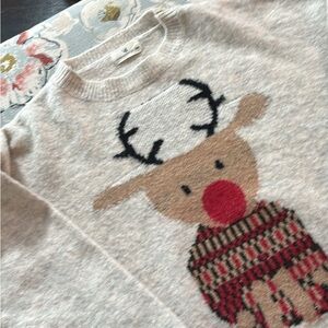 Reindeer Sweater with Red Nose